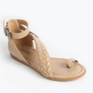 Maurices SuperCush Camilla Toe Loop Gladiator Sandals Cream Braided 8 Women’s